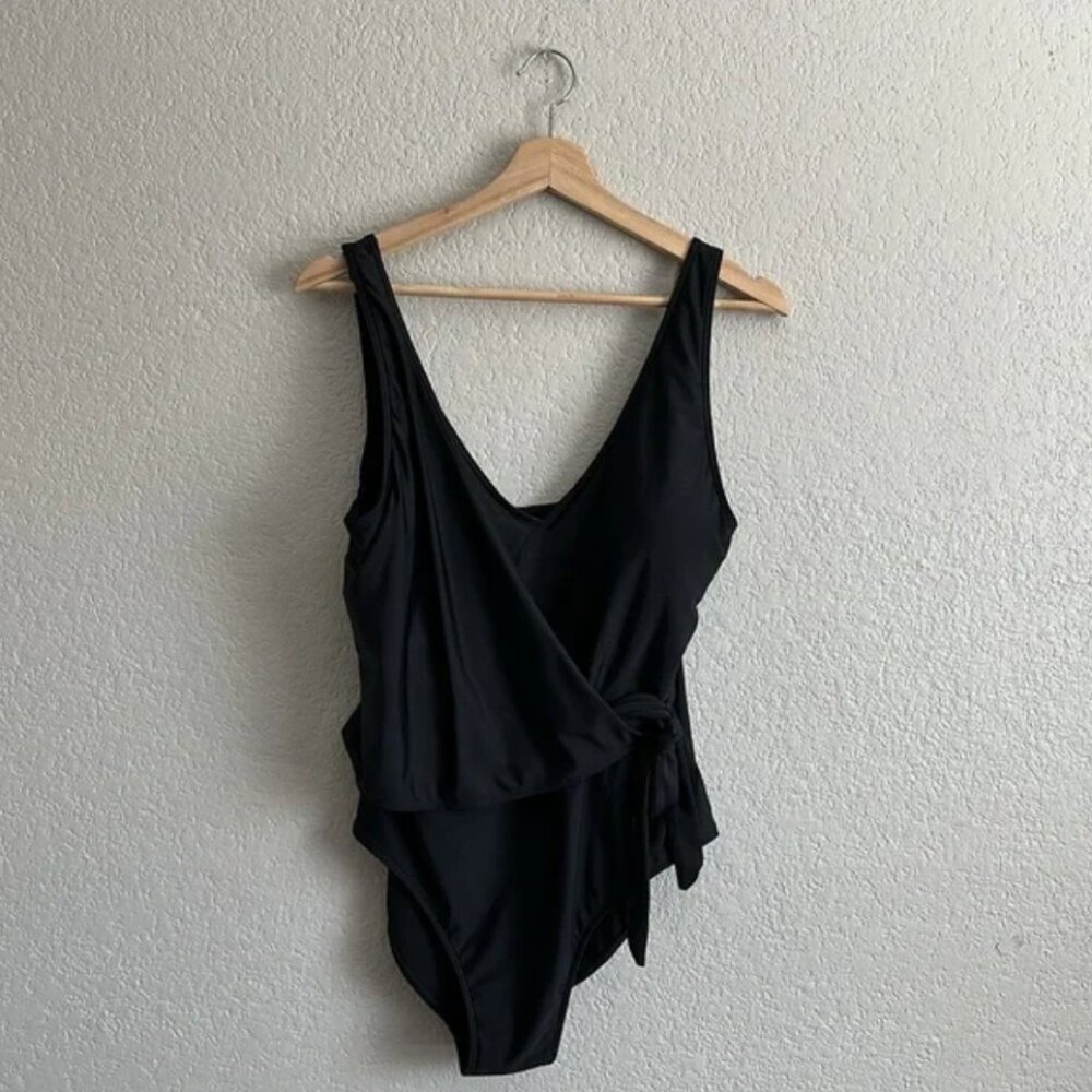 Summersalt The Perfect Wrap Black One Piece Size 16 - Picture 3 of 8